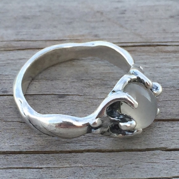 Egyptian Moon Goddess ring .925 Sterling Silver w/ genuine Moonstone made in USA - Picture 12 of 13